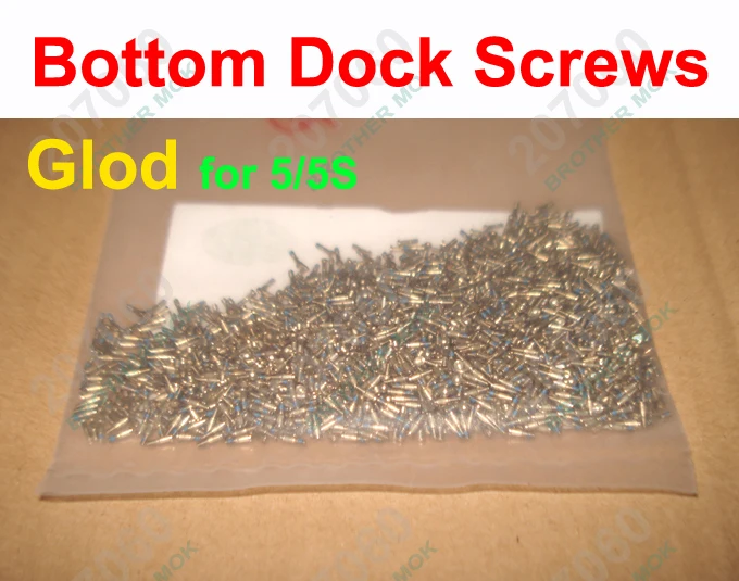 Original Gold Bottom Dock Screws 5 Star Pentalobe Screw for iPhone 5 iPhone 5S 2000pcs/lot DHL shipping