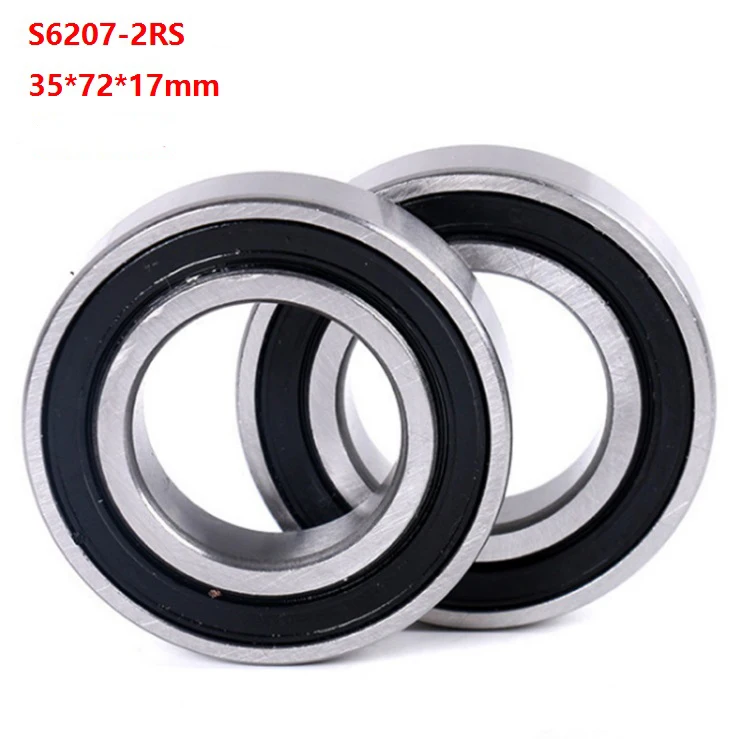 

4pcs/lot S6207RS S6207-2RS S6207 2RS RS 35x72x17mm Double rubber seal stainless steel Deep Groove Ball bearing 35*72*17mm