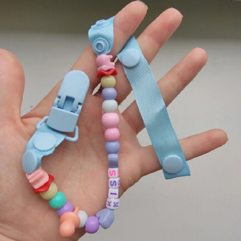 Toddler Baby Hand Made Dummy Pacifier Clip Chain Holder Soother Nipple Strap With Words Feeding Supplies