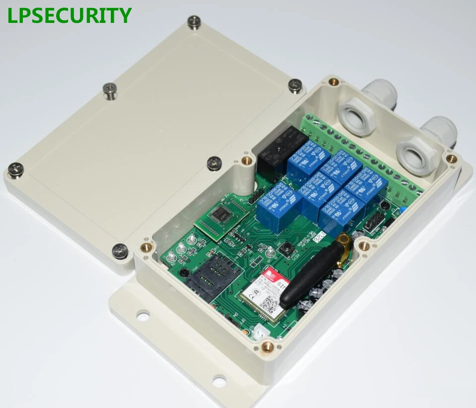 LPSECURITY 4G 2G Waterproof 7 relays Real-Time GSM Remote Control Relay Output Contacts Switch Box GSM 850/900/1800/1900Mhz