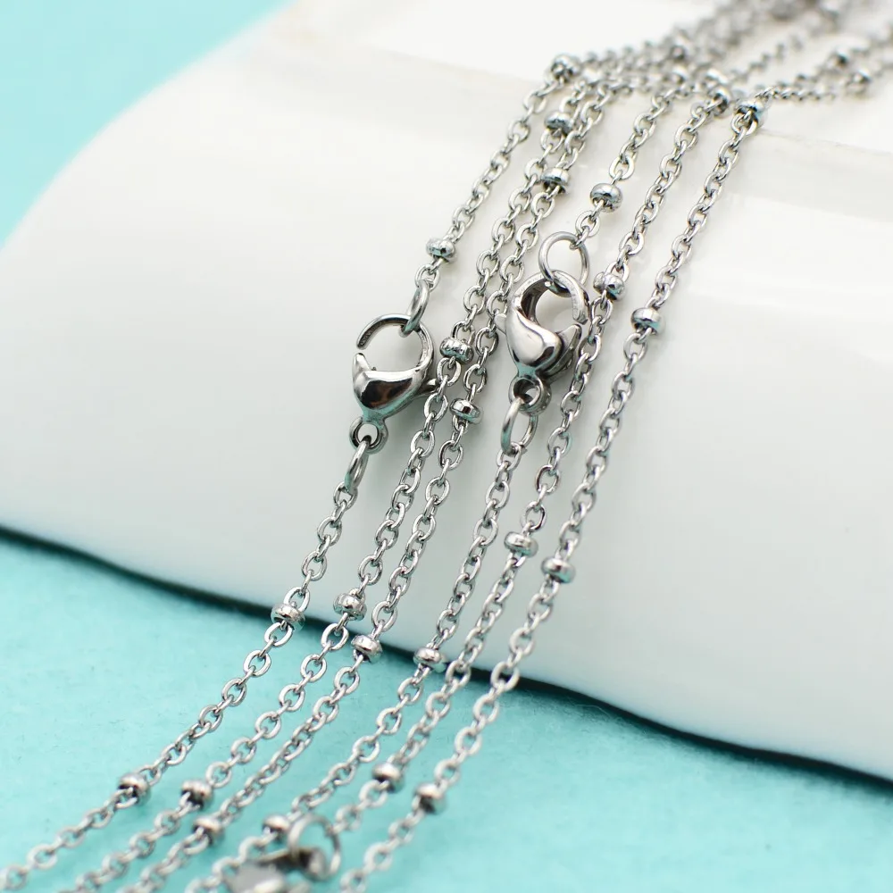 30 Fuß Edelstahl Perlenkette mit Gold-PVD-Beschichtung, Satellitenkette, Großhandel, anlaufbeständig, Schmuckzubehör für Männer und Frauen – Detail 1