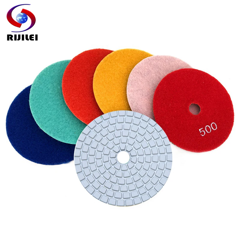 

RIJILEI 10PCS/Set 80mm Diamond Polishing Pads 3Inch White Wet Polishing Pad For Marble Diamond Abrasive Tools Wholesale HF01