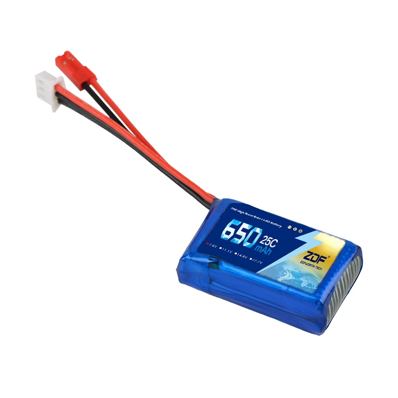 Zdf 1S 2S 3S 3.7V 7.4V 11.1V 650Mah 25C Lipo Batterij Voor Mini airsoft Gun Negen Eagle 250 Mini Fixed-Wing Rc Helicopter Auto Boot