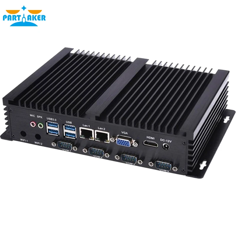 Imagem -06 - Fanless Mini pc Windows xp 10 Intel Core i5 3317u 1007u Lans Rs232 com Computador Industrial Áspero 300m Wifi Hdmi Mais Vga