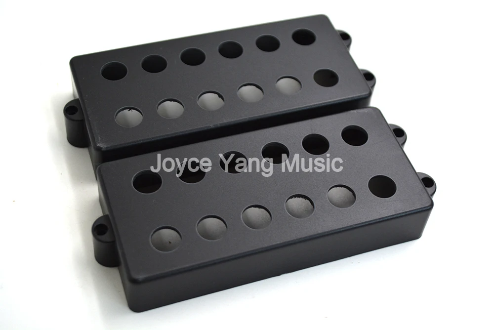 Niko 1 Set of 2pcs Electric Bass Humbucker Pickup Covers 8/10/12 Holes Matte Black For Bass Guitar