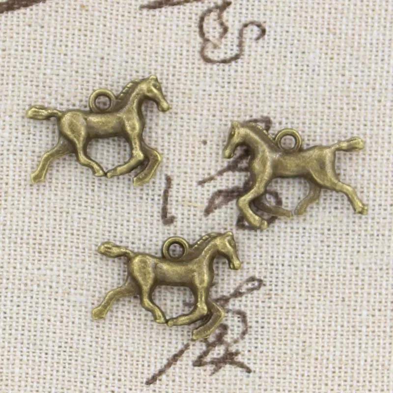 20pcs Charms Running Horse 22x15mm Antique Bronze Silver Color Pendants Making DIY Handmade Tibetan Bronze Silver Color Jewelry