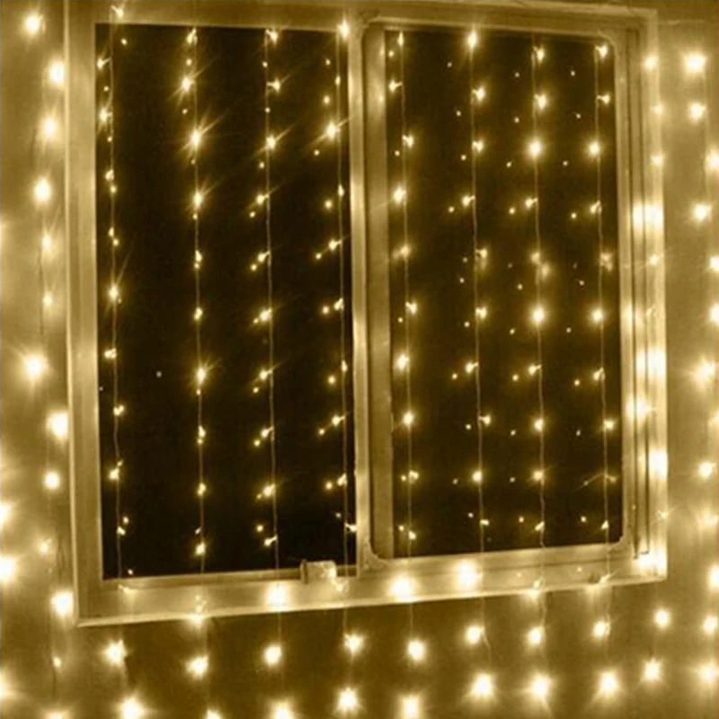 Led Garlands Christmas Lights Outdoor Decoration 3x1/3x2m Led Curtain Icicle String Lights Garden Xmas Party Decorative Lights