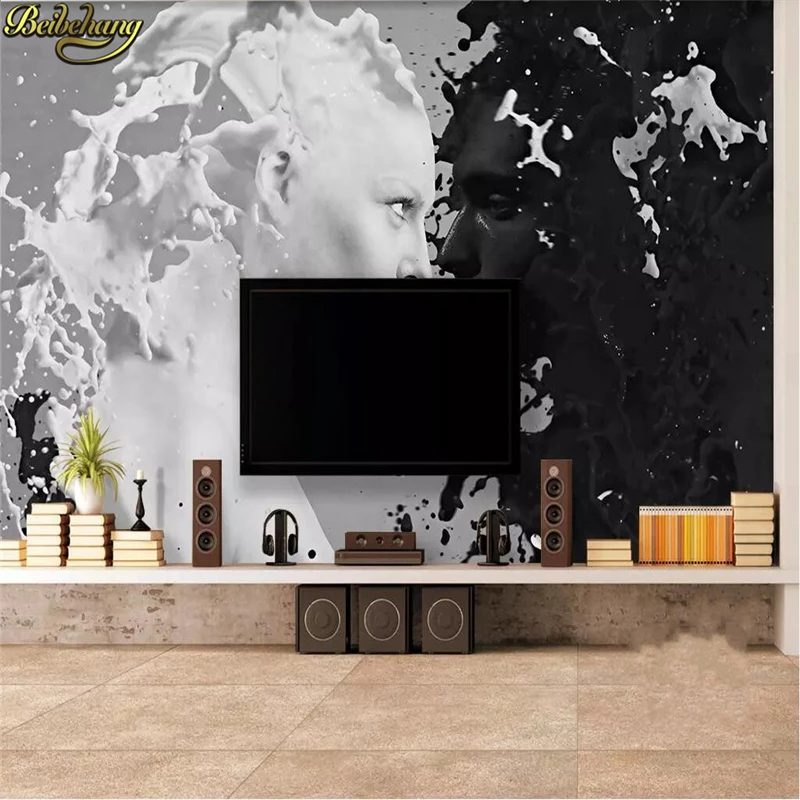beibehang Custom Black White Milk Lover Photo Wallpapers For Wall 3 d Living Room Bedroom Shop Bar Cafe Walls Murals Roll