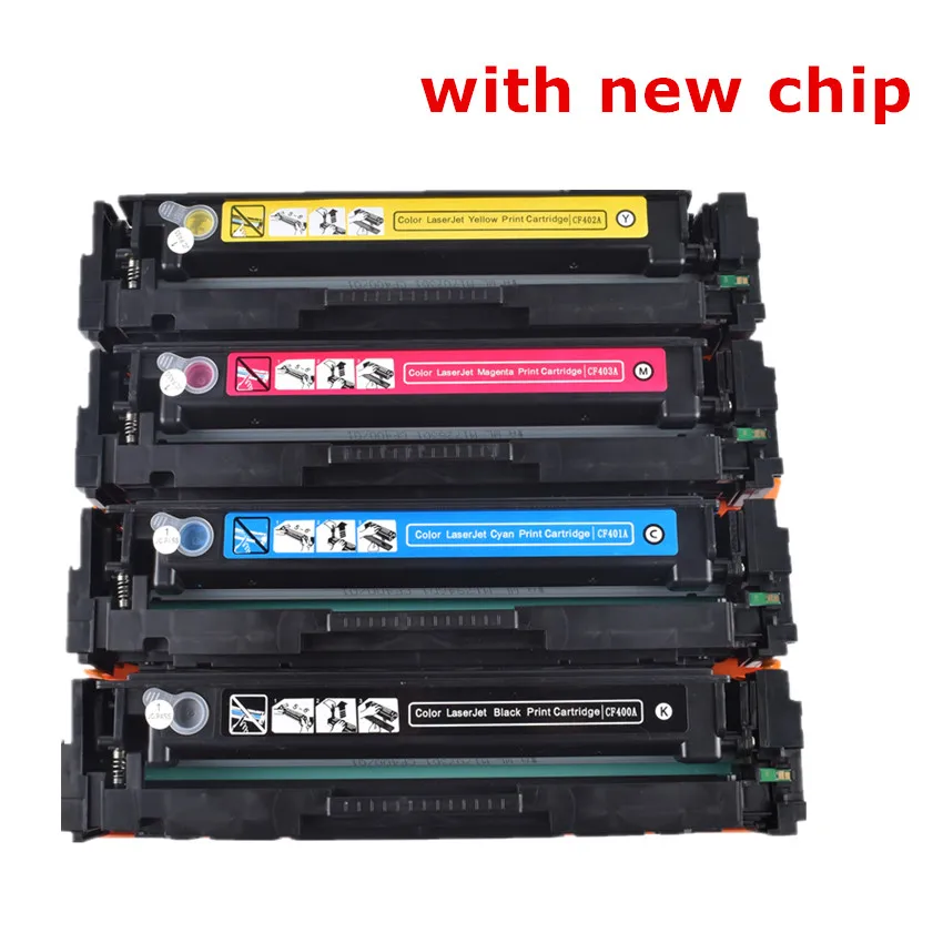 Imagem -01 - Compatível Cor Toner Cartucho com Chip Cf540a 203a hp Cor Laserjet Pro M254dw 254nw Mfp M281cdw 281fdw 280nw