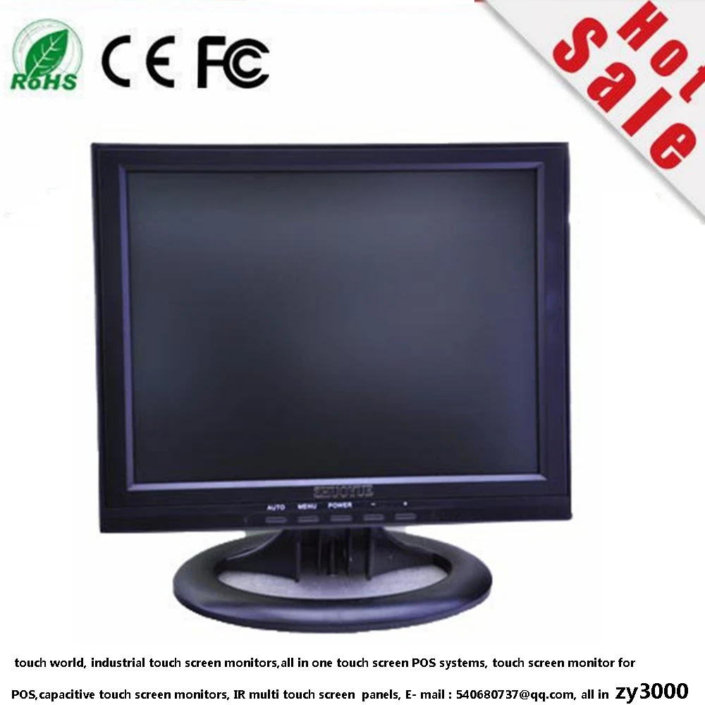 new stock 12 inch VGA DVI  input touch screen monitor for computer / pos terminal