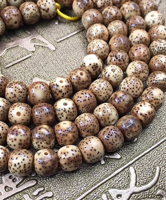 8X7mm 114pcs Natural Hainan Grade AAA High-quality Raw Lotus Bodhi Seeds Beads with Yellow Stripe Barre Beads Loose Beads