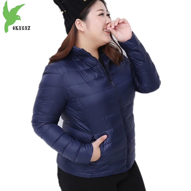 2022 7XL Women Autumn Winter Down Cotton Jacket Coats Short Parkas Light Thin Warm Overcoat Hooded Outerwear Female OKXGNZ1180