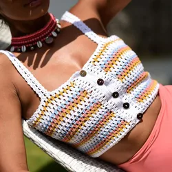 Damskie kolorowe Bikini w paski Top 2019 lato bandaż Push Up Bikini biustonosz brazylijski Biquini strój kąpielowy kostiumy kąpielowe