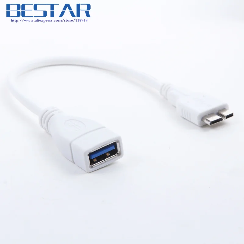 الأبيض والأسود مايكرو USB 3.0 9pin وتغ المضيف قرص فلاش كيبل 20 سنتيمتر USB3.0 USB 3.0 وتغ كابل AF إلى مايكرو B