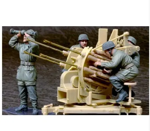 New Unassembled 1/35  Parachuters Operating Flak 38 - 4 FIGURES   Resin Kit DIY Toys Unpainted resin model