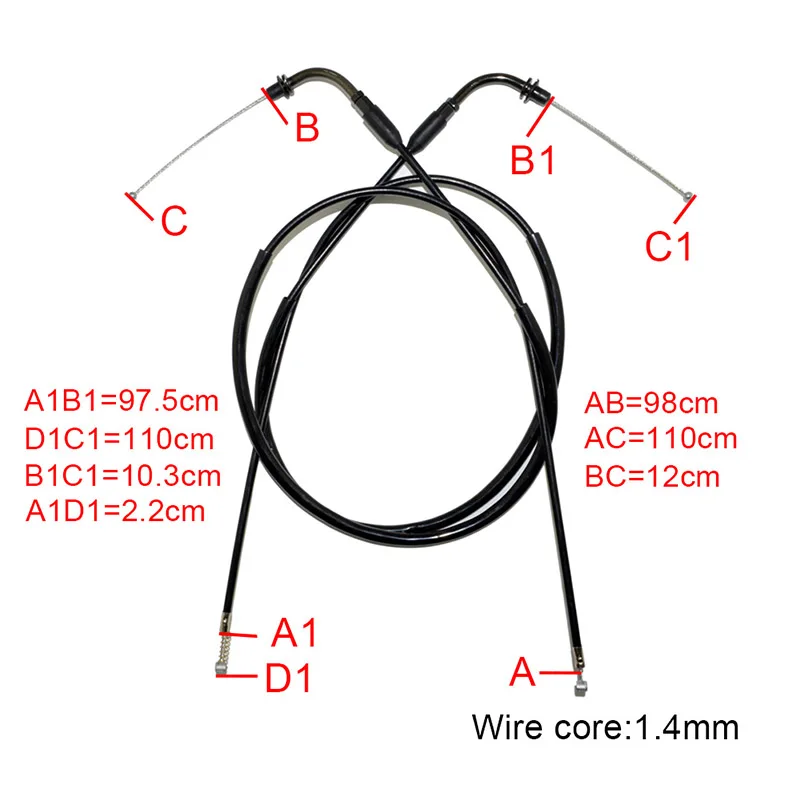 AHL 90cm/ 110cm/ 130cm/ 150cm Motorcycle Accessories Throttle Line Cable Wire For Harley Sportster XL883 XL1200 XL 883 1200