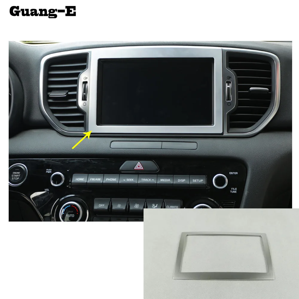 Car Middle Console Central Control Navigation Air-Condition Volume Switch Trim Frame Hoods For Kia Sportage KX5 2016 2017 2018