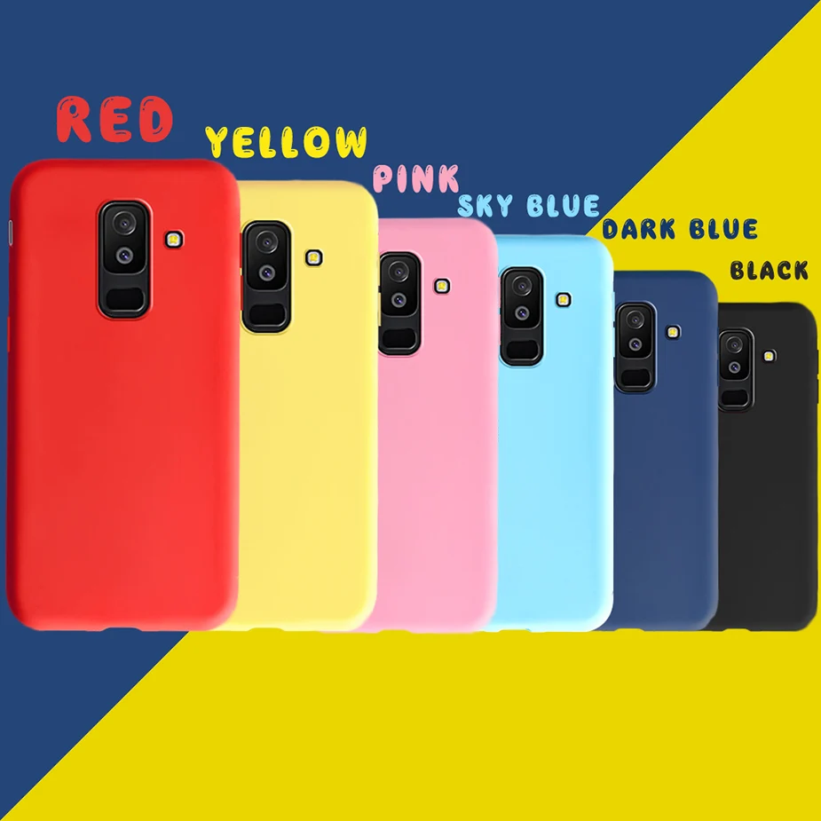 ฝาครอบสำหรับ Samsung Galaxy A6 2018 A600 SM-A600F Candy Soft TPU โทรศัพท์สำหรับ Samsung A6 Plus 2018 ฝาครอบ A605 A605F กรณี