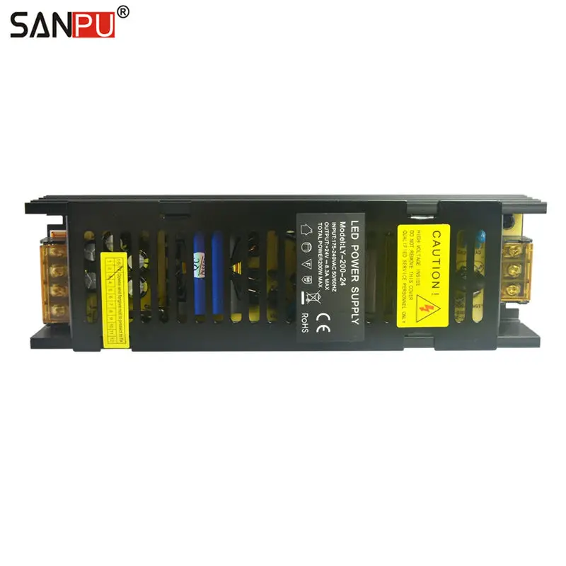 SMPS LED Power Supply 24v 200w 8a Constant Voltage Switching Driver 12v 220v 230v ac to dc Lighting Transformers Black Aluminum