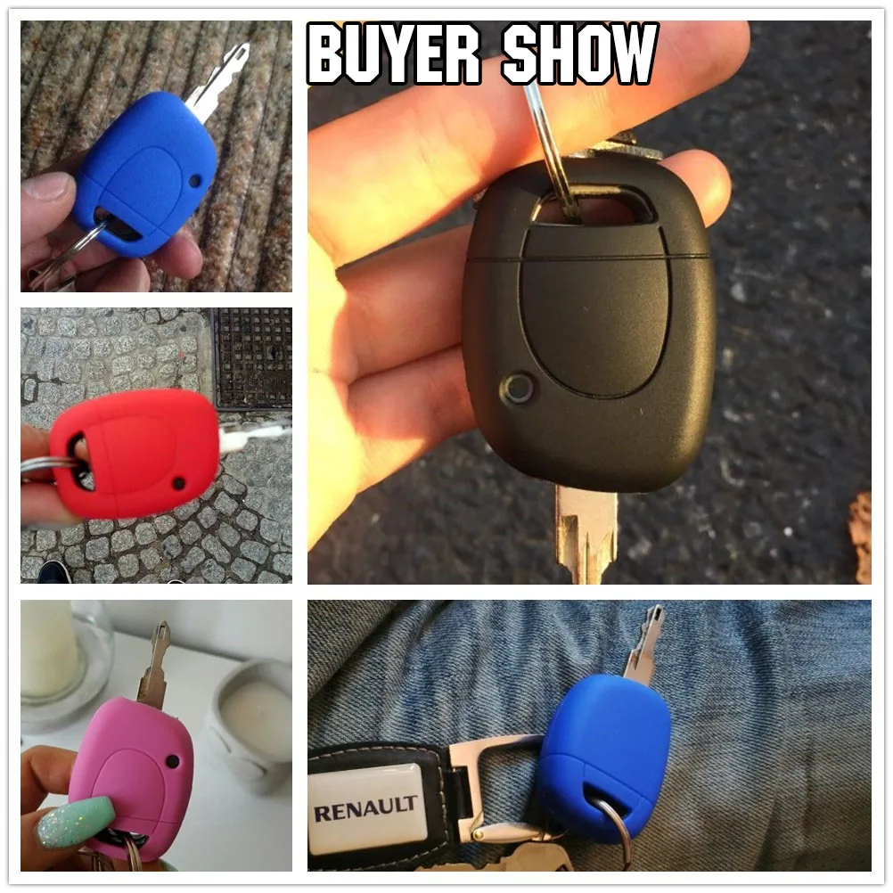 Silicone Car Key Cover Remote Shell Case Fob Fit For Renault Twingo Clio Kangoo Master Vauxhall Movano Holder Protector