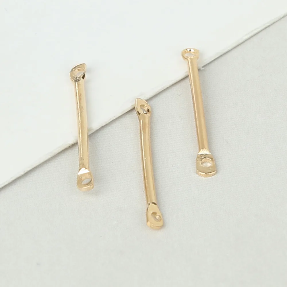 

50pcs Iron Double hole hanging Rod Plated KC-Gold Charms Pendant Connectors For DIY Jewelry Making