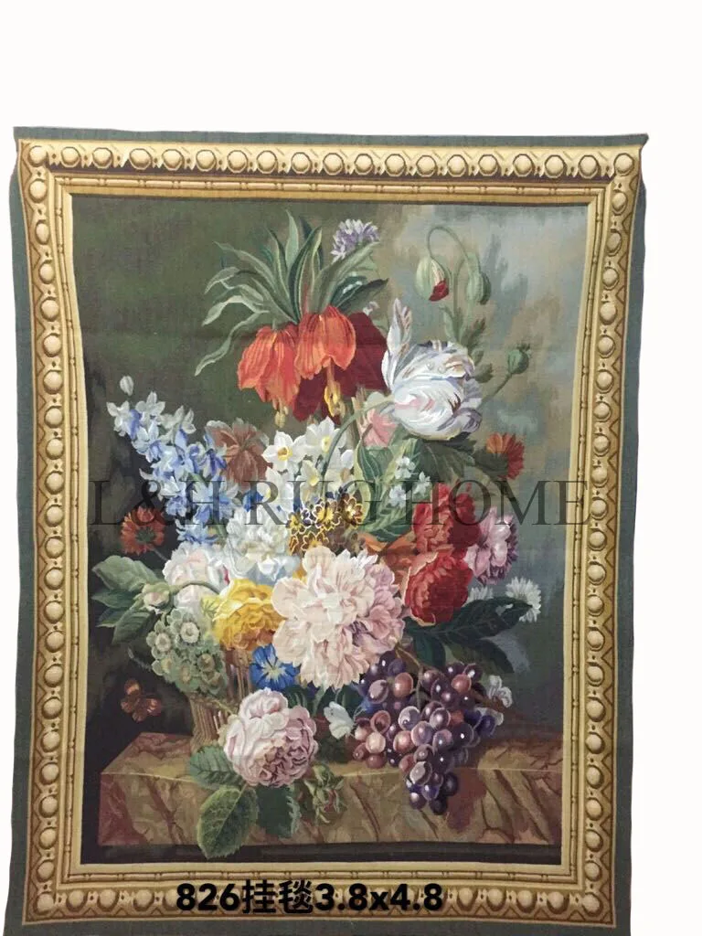 

Free shipping 100% Wool Aubusson Tapestry 100% handmade Square Tapestry carpet wall tapestry