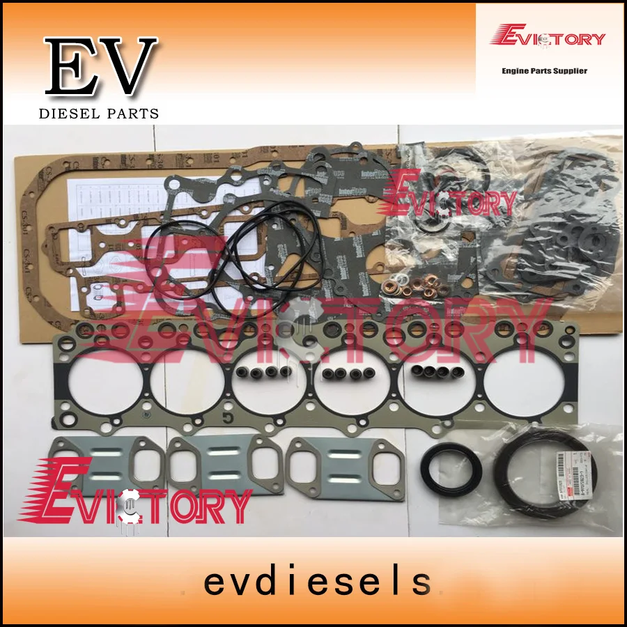 For Isuzu 6BD1 engine overhaul parts 6BD1T piston + ring cylinder liner + Engine compelete gasket kit