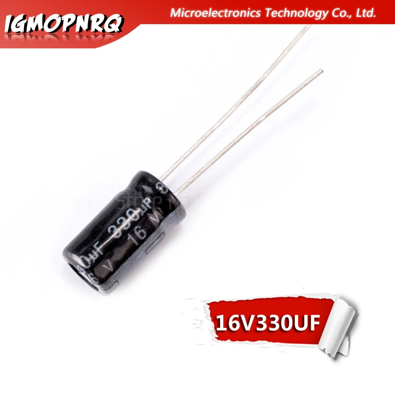 50PCS 16V330UF 6*12mm 330UF 16V 6x12mm Aluminum Electrolytic Capacitors DIP