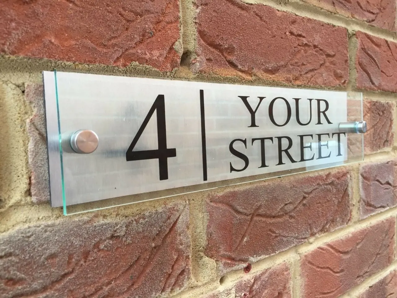 Customize MODERN HOUSE SIGN PLAQUE DOOR NUMBER STREET NAME GLASS EFFECT ACRYLIC ALUMINIUM