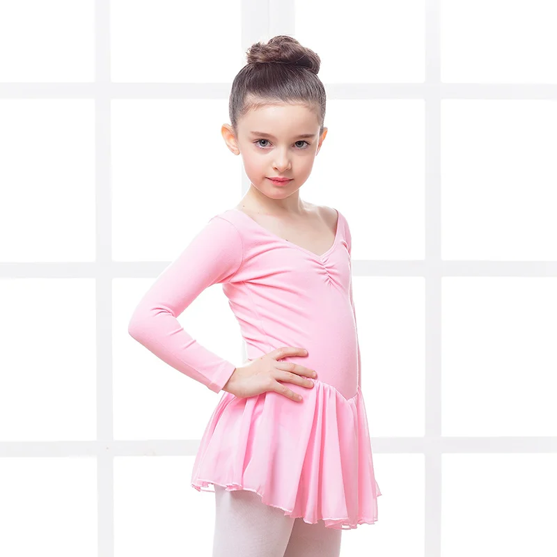 

New Children Ballet Dancing Dress Girls Dance Practice Jumpsuit Kids Dancing Costume Children's Day Performance Dress B-3059