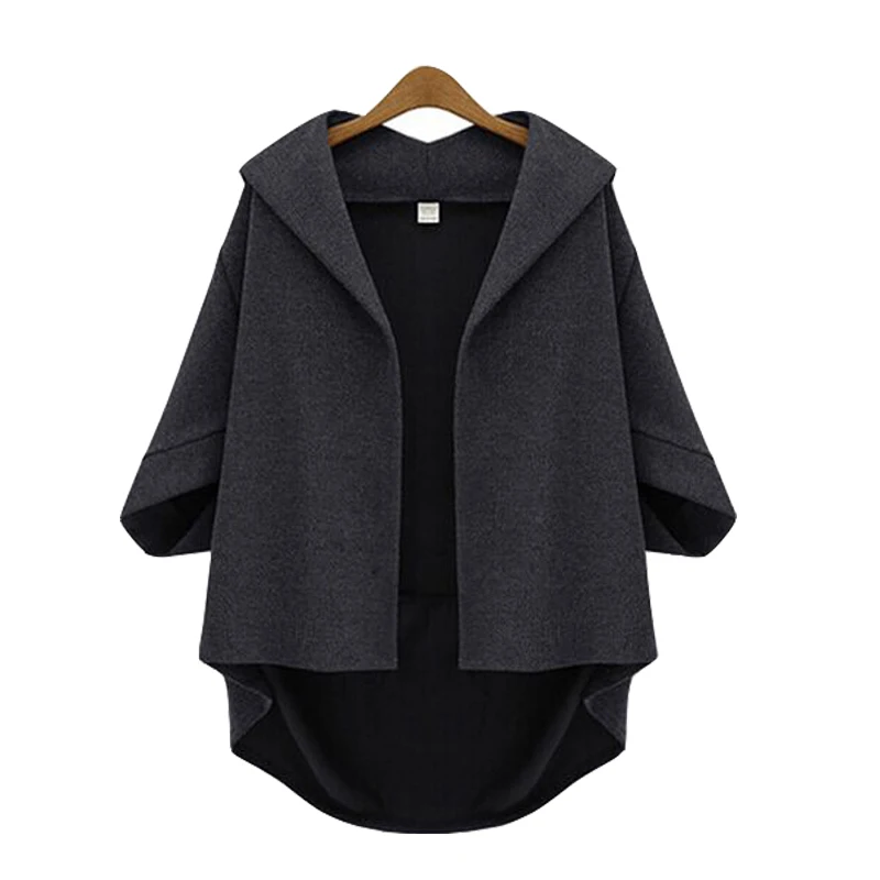 High -Quality Spring And Autumn Women 'S Cotton Lady Loose Hooded Coat Bat Sleeve Cardigan Coat Have Large Size