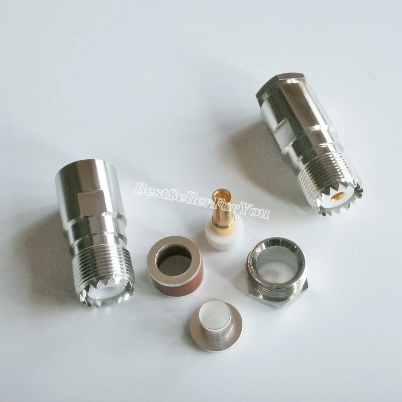 10Pcs UHF SO239 PL259 Socket Female connector clamp for RG8 RG165 RG213 LMR400 cable RG8412