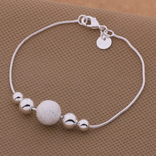 Promotion Lowest Price GY-AH019 Wholesale Silver Plated Bracelet Chain Link Fashion Jewelry Drip Beads Bracelet Valentine's Day