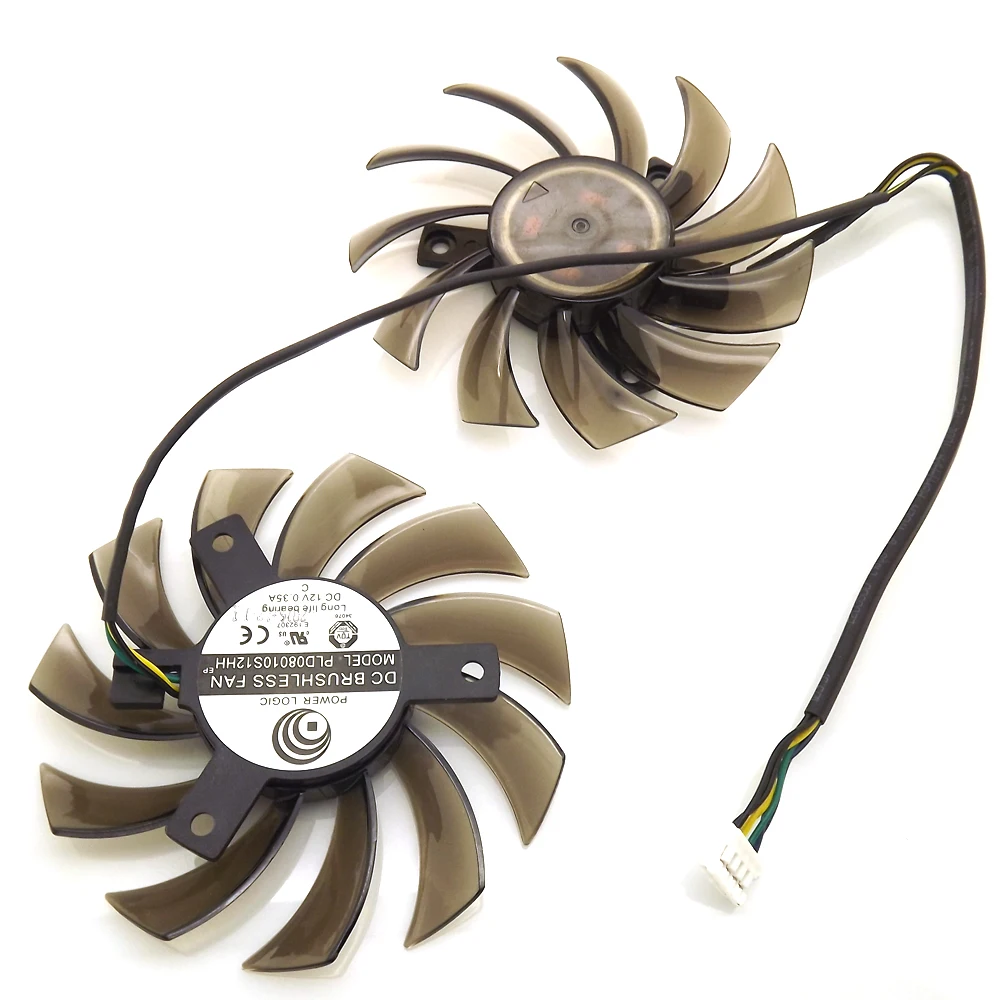 PLD08010S12HH 75mm 12V 0.35A para MSI GTX 560 570 R6770 R6870 R6950 Twin Frozr II tarjeta de vídeo ventilador Dual, envío gratis, 2 unids/lote