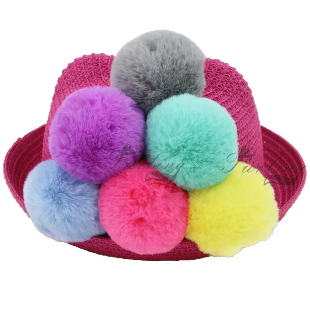 DIY 12 stks Leuke 6 cm Faux Rex Bont Pom Poms voor Breien Hoeden Accessoires Handgemaakte Haarbal Sleutelhanger accessoires