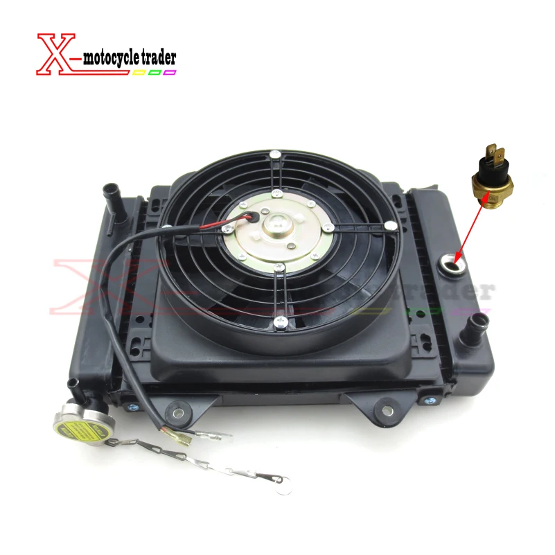 

New 150cc 200cc 250cc Water cooling engine cooler Radiator cooling & 12v FAN FOR moto Quad 4x4 ATV UTV parts