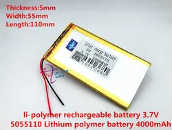 5055110 3.7V 4000 mah lithium polymer battery large-capacity PDA tablet PC MID polymer battery