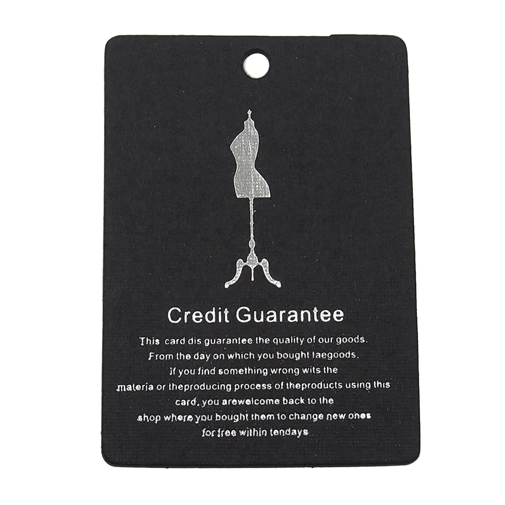 Custom Promotional Black Card Hang Tag , Paper Folded Hang Tag For Clothing