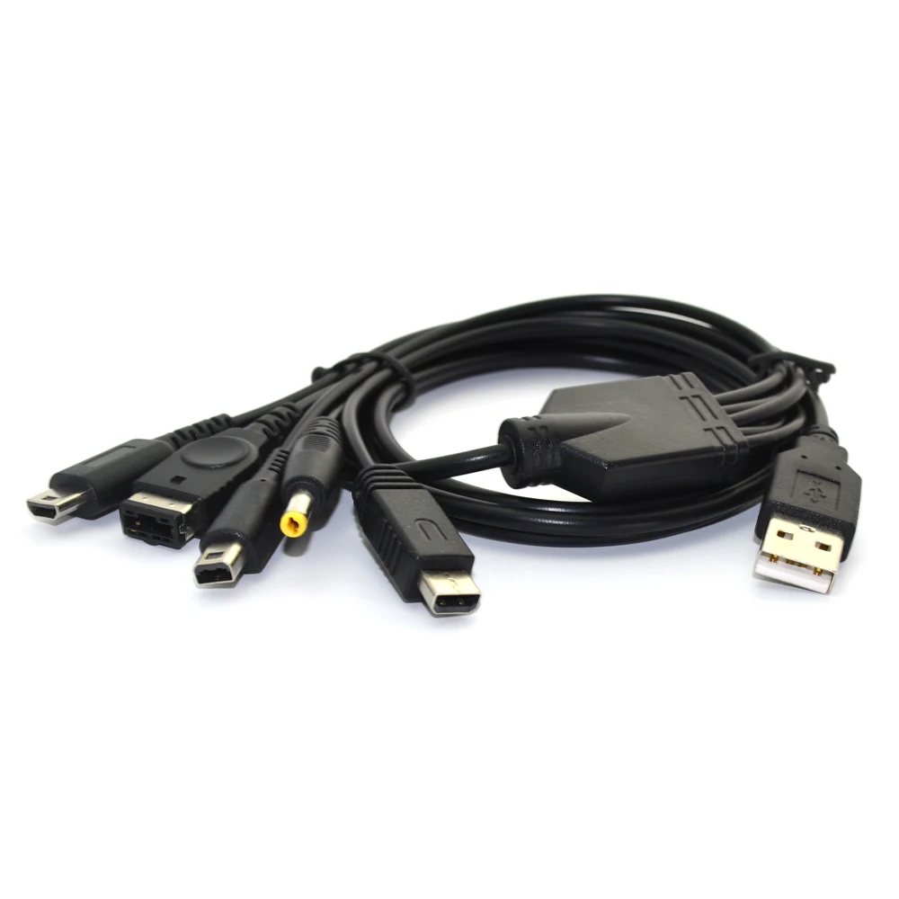 10 pcs High quality 5 in1 USB Charger Charging Cable Cords for PSP for WIIU for GBA for GBA SP Game Console