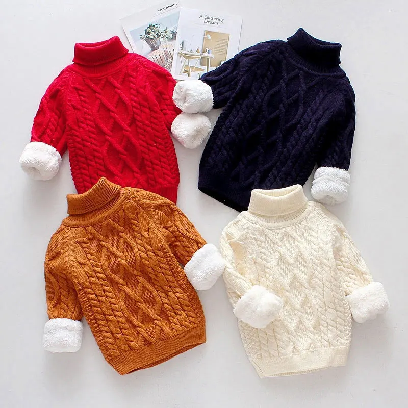 

Winter baby boys girl clothes thick tops high knit sweaters coat for newborns infant babies clothing Pullover outerwear sweaters