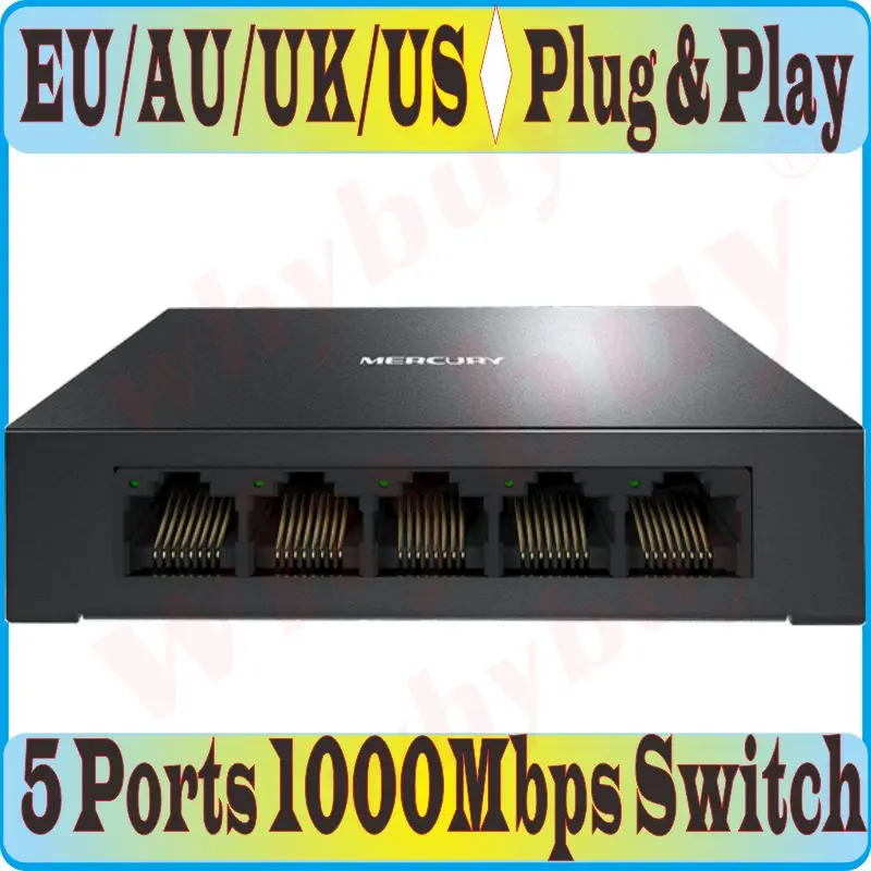 

Free Ship, Steel/Metal Cabinet 5 Ports 1000M Gigabit Ethernet Switch 10/100/1000Mpbs Ethernet Network Switch,Hub LAN,Full-duplex