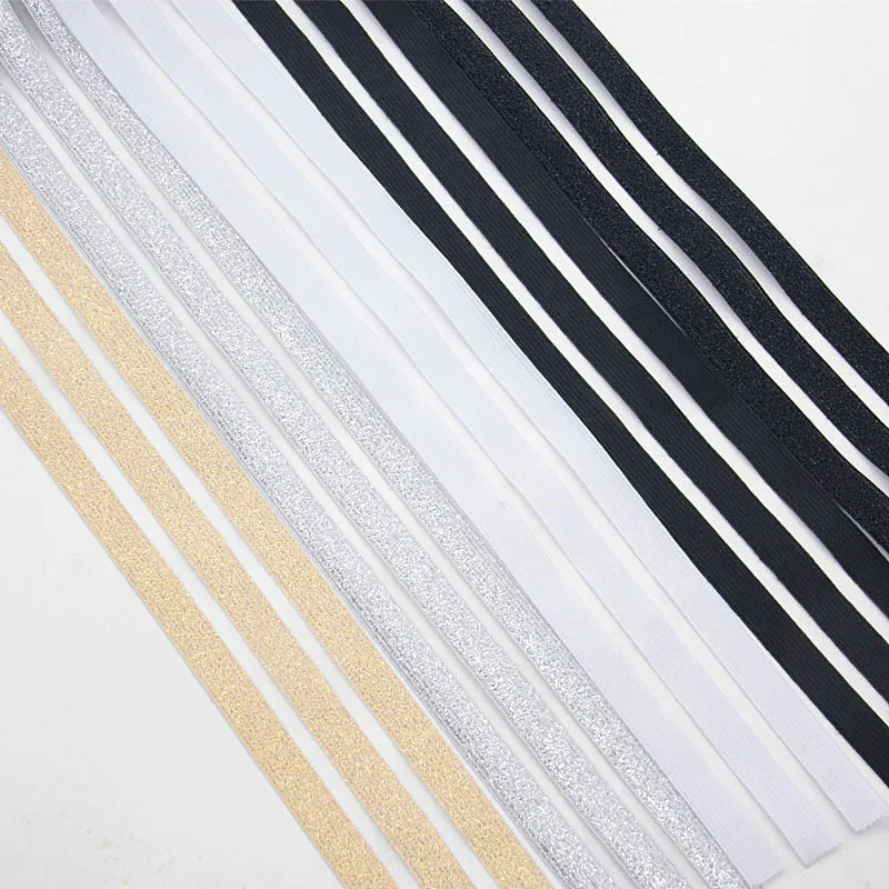 5cm 9cm Silver Gold Rubber Stripe Elastic Bands 50mm 90mm Soft Elastic Band for Bag Baby Clothes Sewing Material Accessory 1m