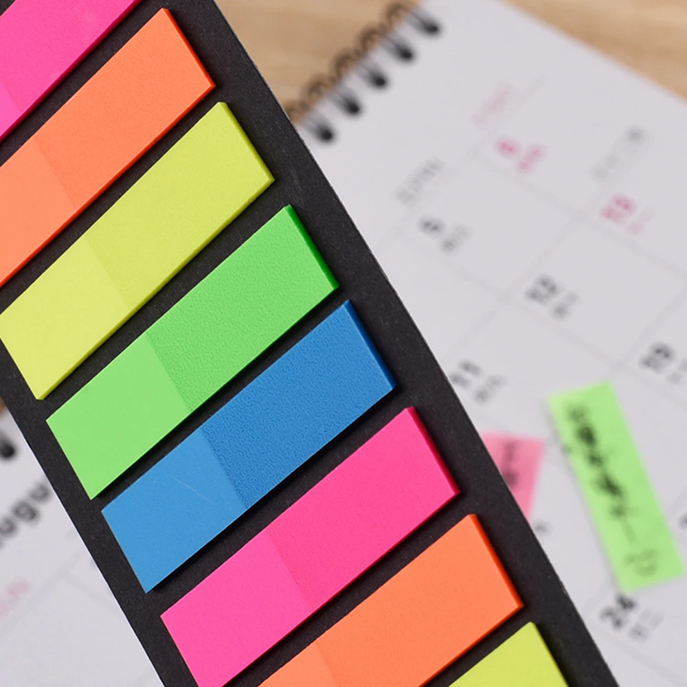 Creative Transparent Fluorescent Planner Stickers Classification Index Stickers BookMarker Memo Pad