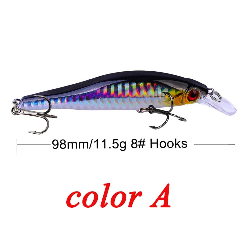 9.8cm 11.5g Hard Minnow Fishing Lure Topwater Floating Wobblers Crankbait Bass Artificial Baits Pike Carp Lures Peche 30