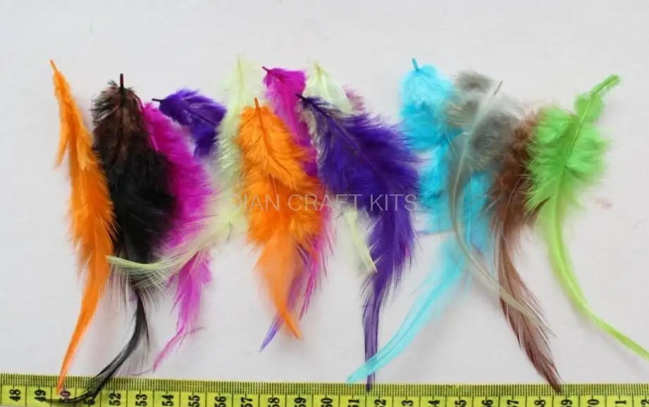 set of 300pcs premium rooster feathers, great for jewelry making, hair extensions, crafts, fishing 4-7