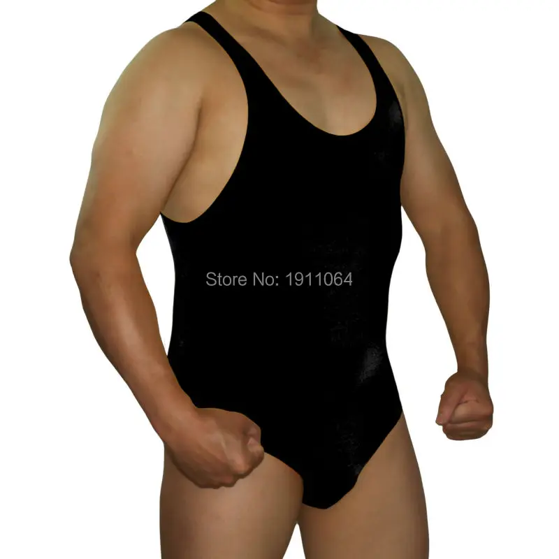 Mens bodysuit Bikini style Leotard polyester spandex Moderate Back G3081 swimwear fabric