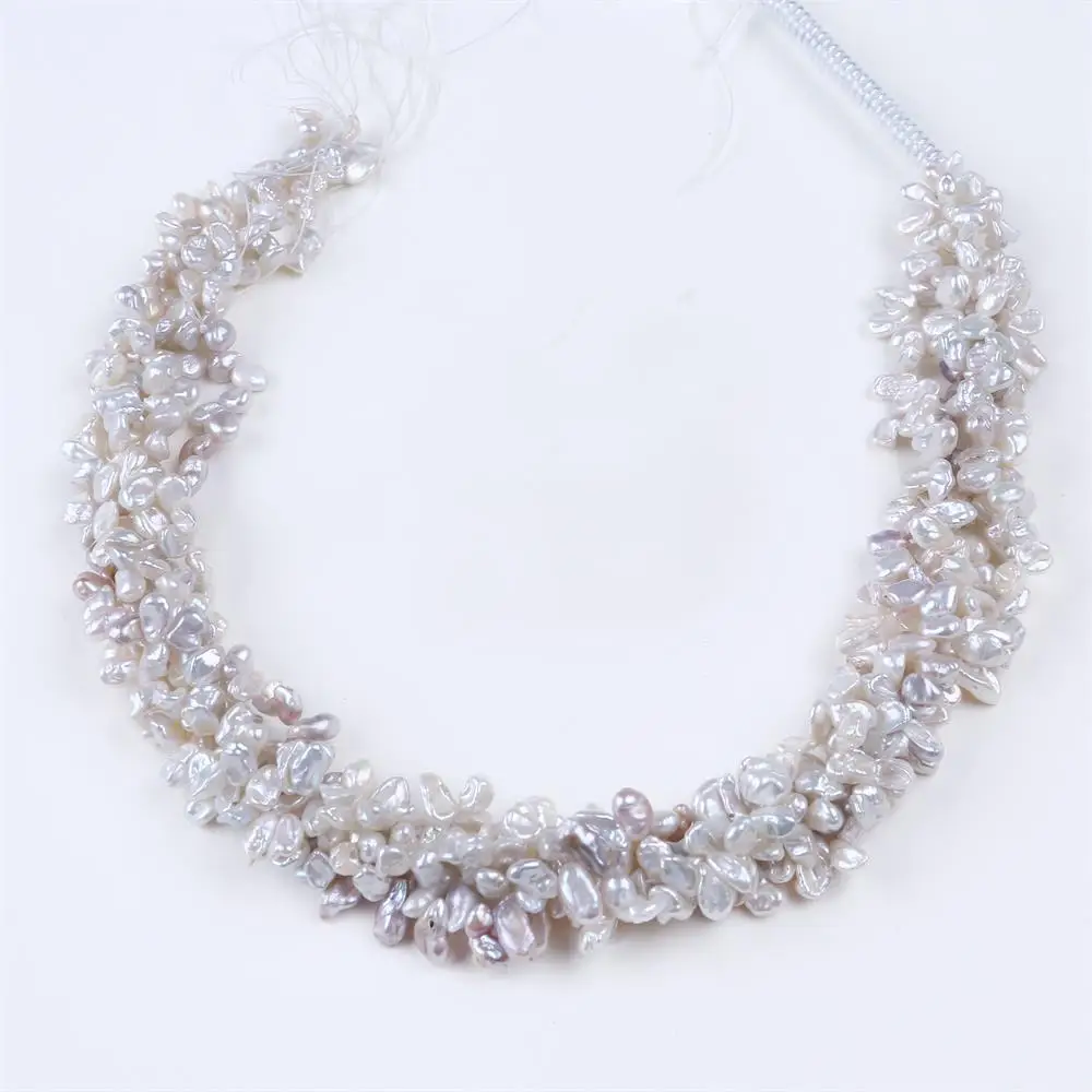 

DIY AA Wholesale white Color Freshwater Keshi Pearl 4-5mm Loose Beads 16'' For Jewelry Making