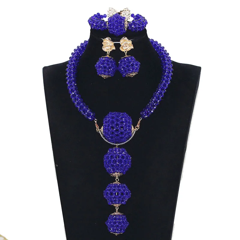 Trendy Hot Set African Beads Jewelry Sets Yellow Nigerian Wedding Jewelry Sets Crystal Pendant Indian Bridal Jewelry Sets ABH682