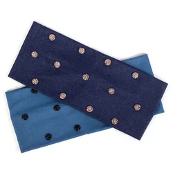 Women Fashion Casual Denim Hairband Shine stones Hairbend Female Girls Stretchy Plain Flat Turban Hair Accessories