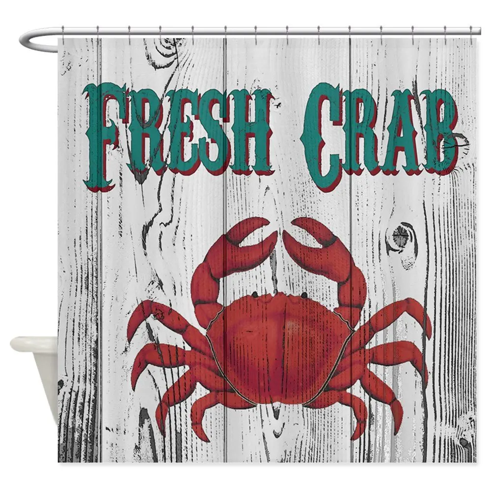 Design Fresh Crab Decorative Fabric Shower Curtain